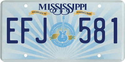 MS license plate EFJ581