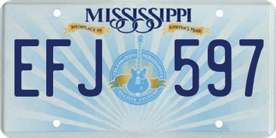 MS license plate EFJ597