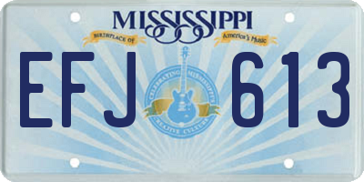 MS license plate EFJ613