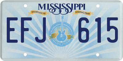 MS license plate EFJ615