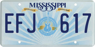 MS license plate EFJ617