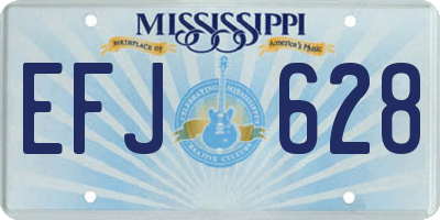 MS license plate EFJ628