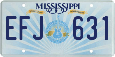 MS license plate EFJ631