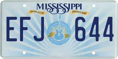 MS license plate EFJ644