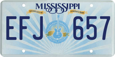 MS license plate EFJ657