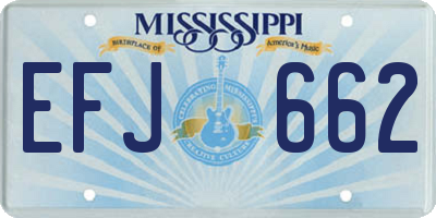 MS license plate EFJ662