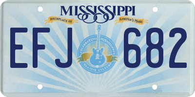 MS license plate EFJ682