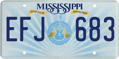 MS license plate EFJ683