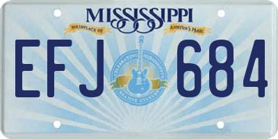 MS license plate EFJ684