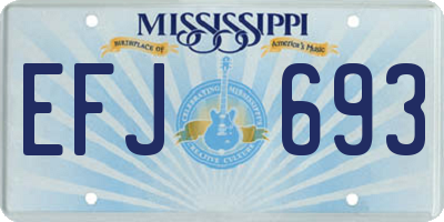 MS license plate EFJ693