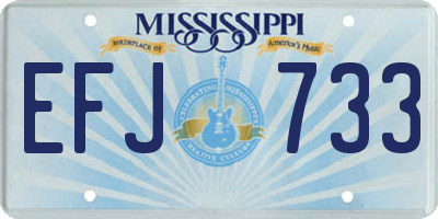 MS license plate EFJ733