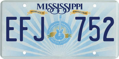 MS license plate EFJ752