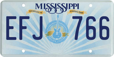 MS license plate EFJ766