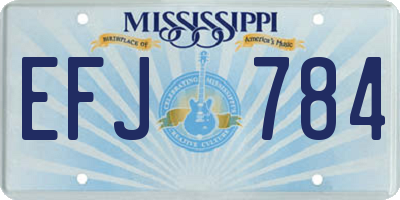 MS license plate EFJ784