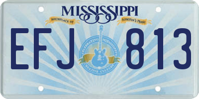 MS license plate EFJ813