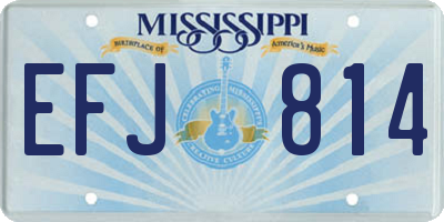 MS license plate EFJ814