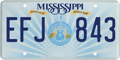 MS license plate EFJ843