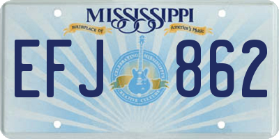 MS license plate EFJ862