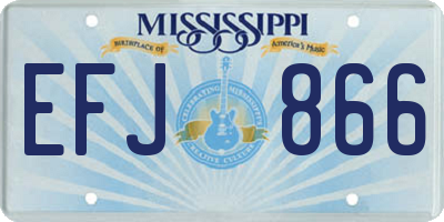 MS license plate EFJ866