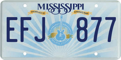 MS license plate EFJ877