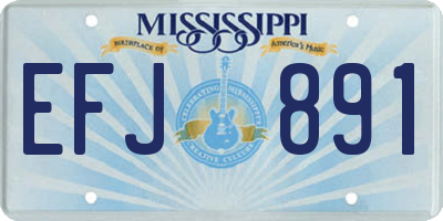 MS license plate EFJ891