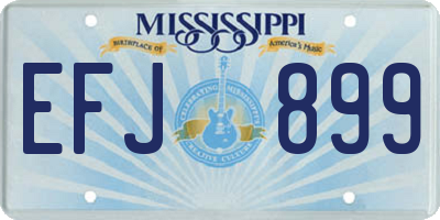MS license plate EFJ899