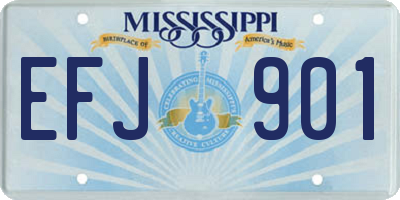 MS license plate EFJ901