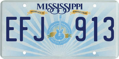 MS license plate EFJ913