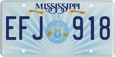 MS license plate EFJ918