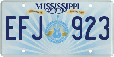 MS license plate EFJ923