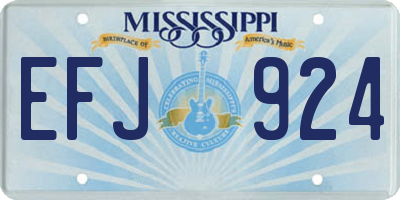 MS license plate EFJ924