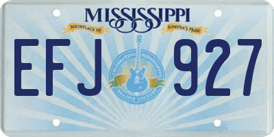 MS license plate EFJ927