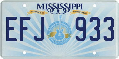 MS license plate EFJ933