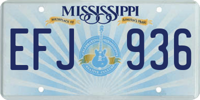 MS license plate EFJ936