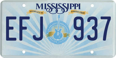 MS license plate EFJ937