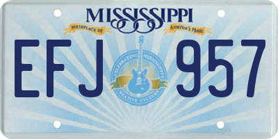MS license plate EFJ957