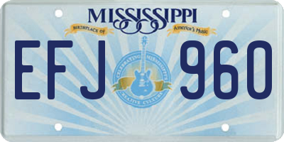 MS license plate EFJ960