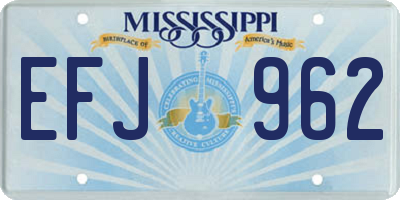 MS license plate EFJ962