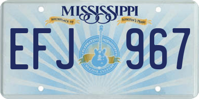MS license plate EFJ967