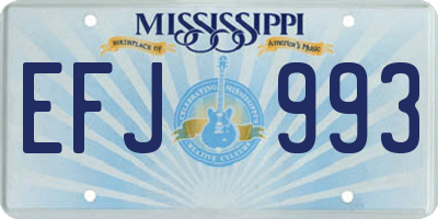 MS license plate EFJ993