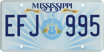 MS license plate EFJ995