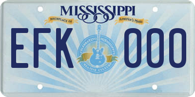 MS license plate EFK000