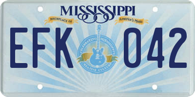 MS license plate EFK042