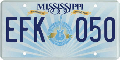 MS license plate EFK050