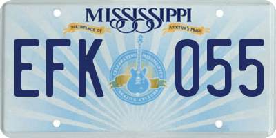 MS license plate EFK055