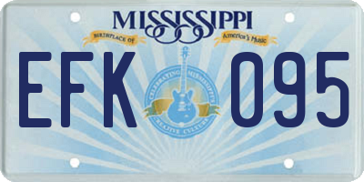 MS license plate EFK095
