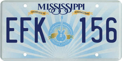 MS license plate EFK156