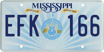 MS license plate EFK166