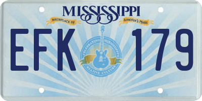 MS license plate EFK179