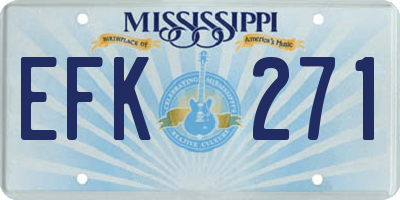 MS license plate EFK271